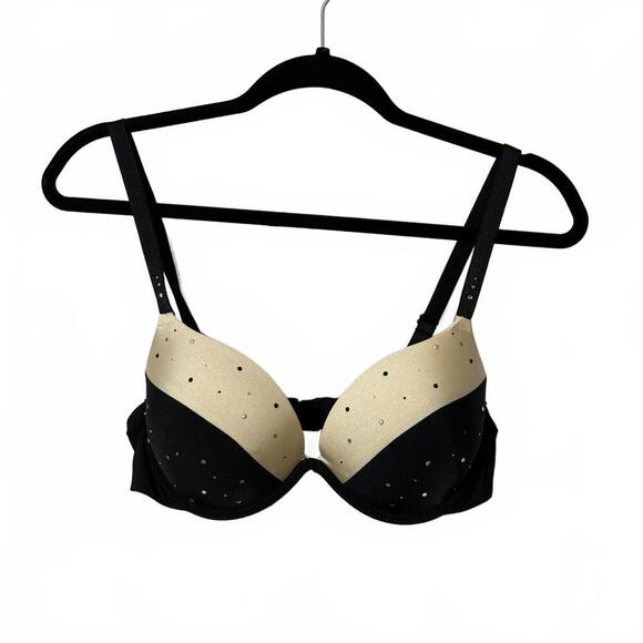 Ambrielle Extreme Push-Up Plunge Bra Black Nude 38C - Picture 1 of 5